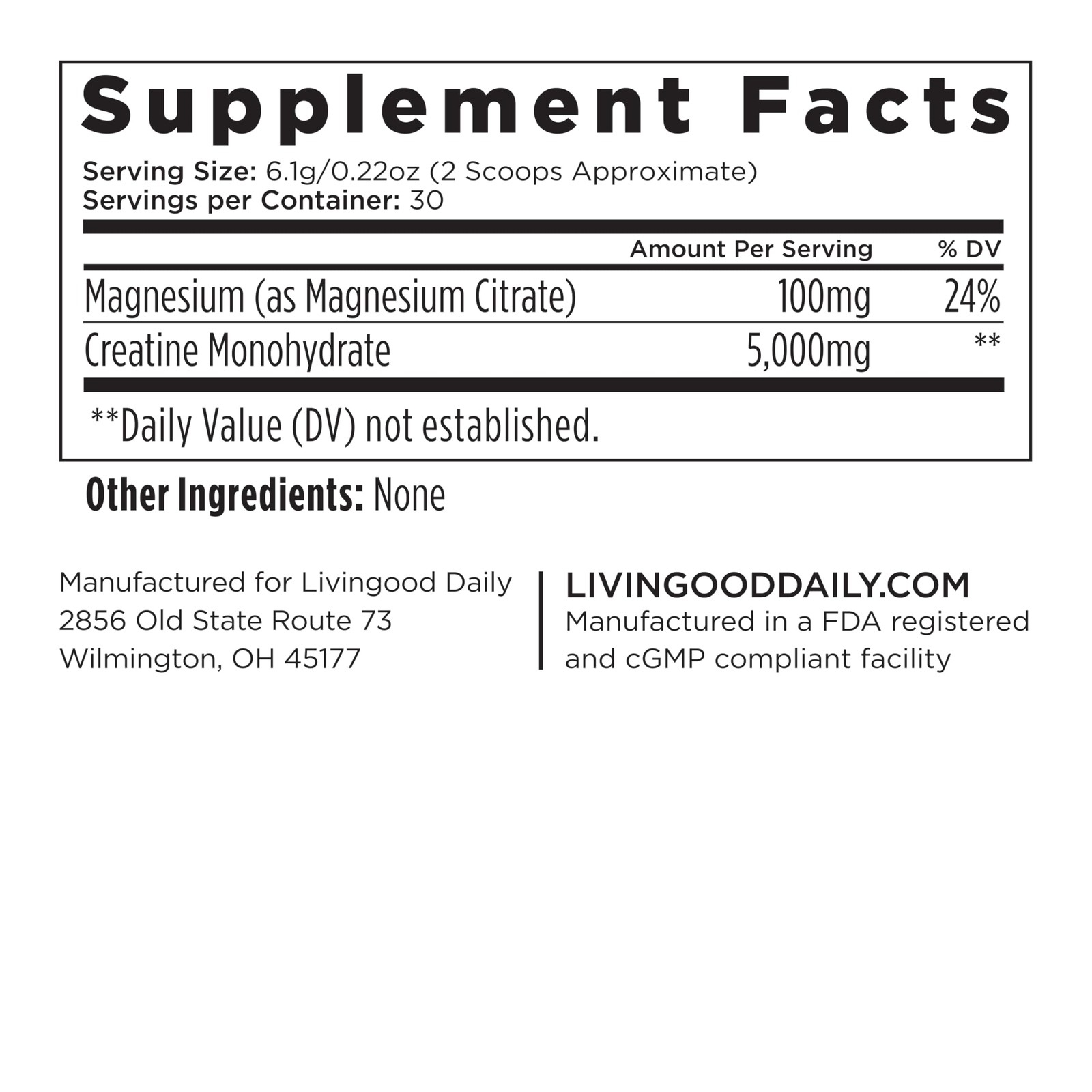 Creatine + Magnesium Powder, Unflavored | 5g Micronized Creatine Monohydrate …