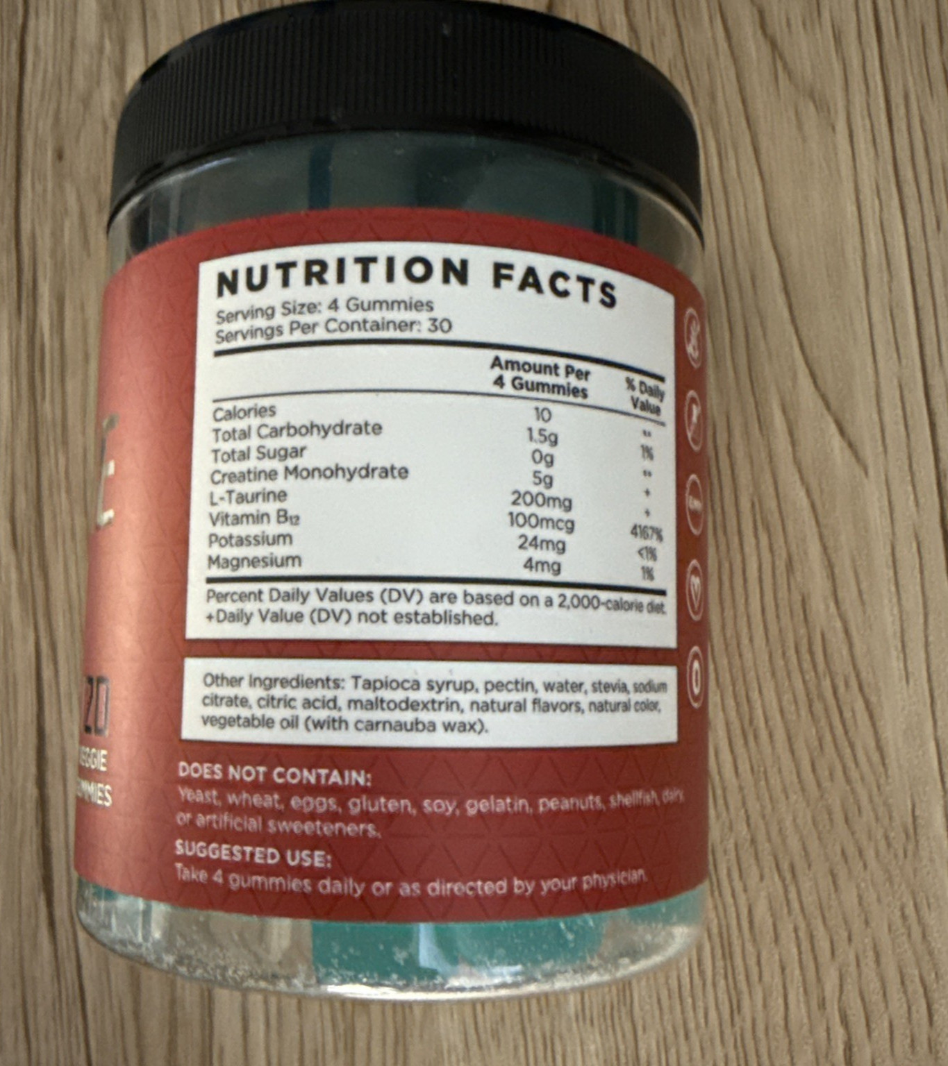 Creatine Monohydrate Raspberry Flavor 120 Gummies 4 per serv EXP 6/27 NEW