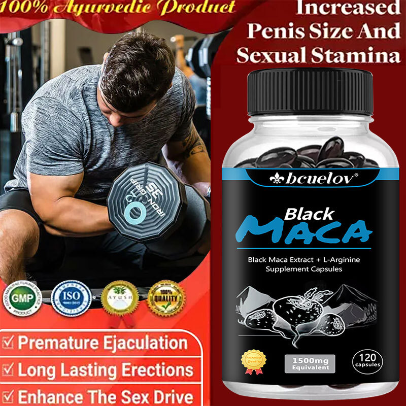 Black Maca Extract + L-Arginin – Natural Male Enhancement Supplement Capsules