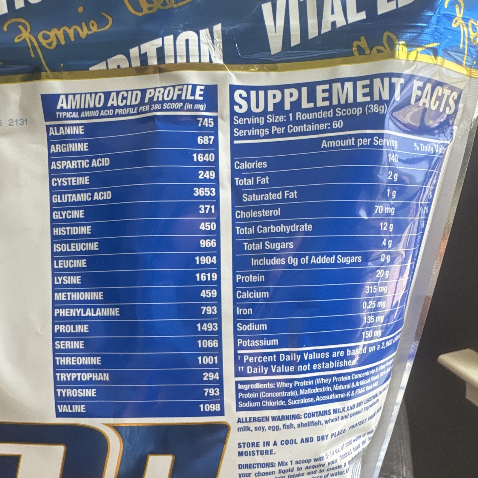 Ronnie Coleman Signature Series Whey XS Vital Edition Strawberry Milkshake 5 lb
