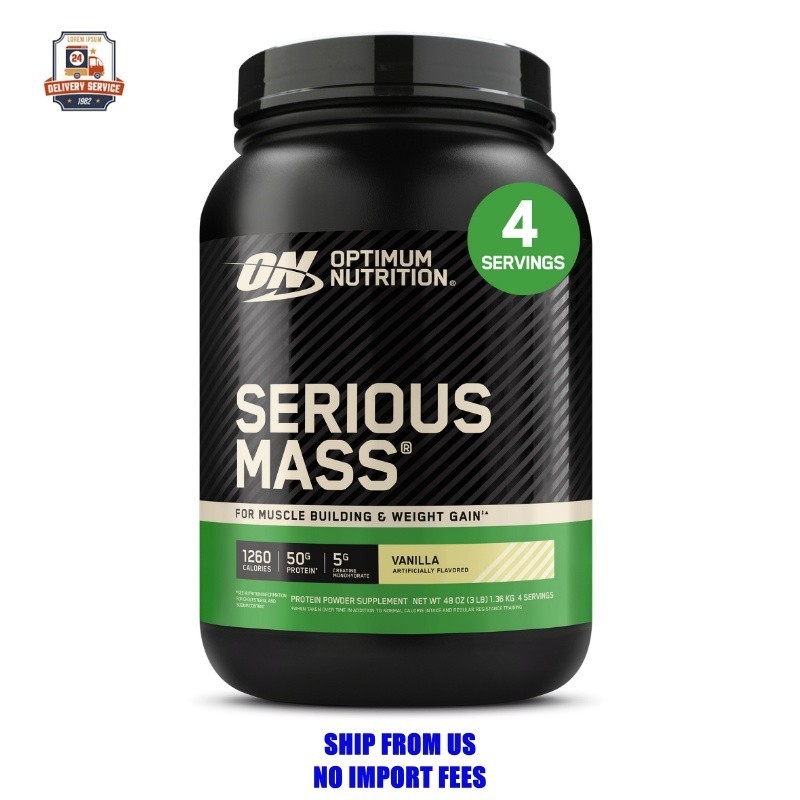 “Optimum Nutrition Serious Mass, Vanilla, Weight Gainer Protein Powder, Mass Gai