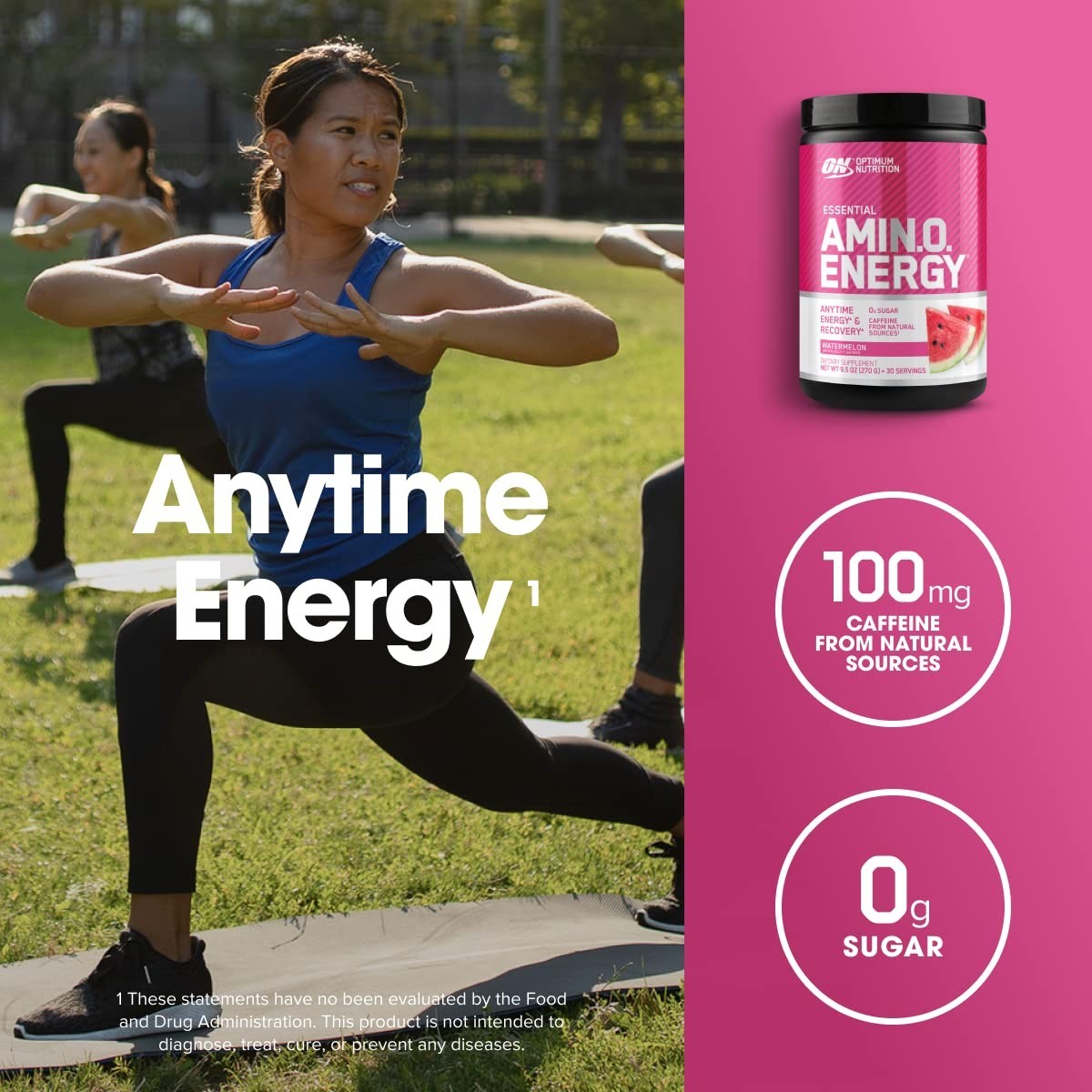 Amino Energy Powder – Pre Workout with BCAA, Green Tea & Coffee Extract, Keto, W