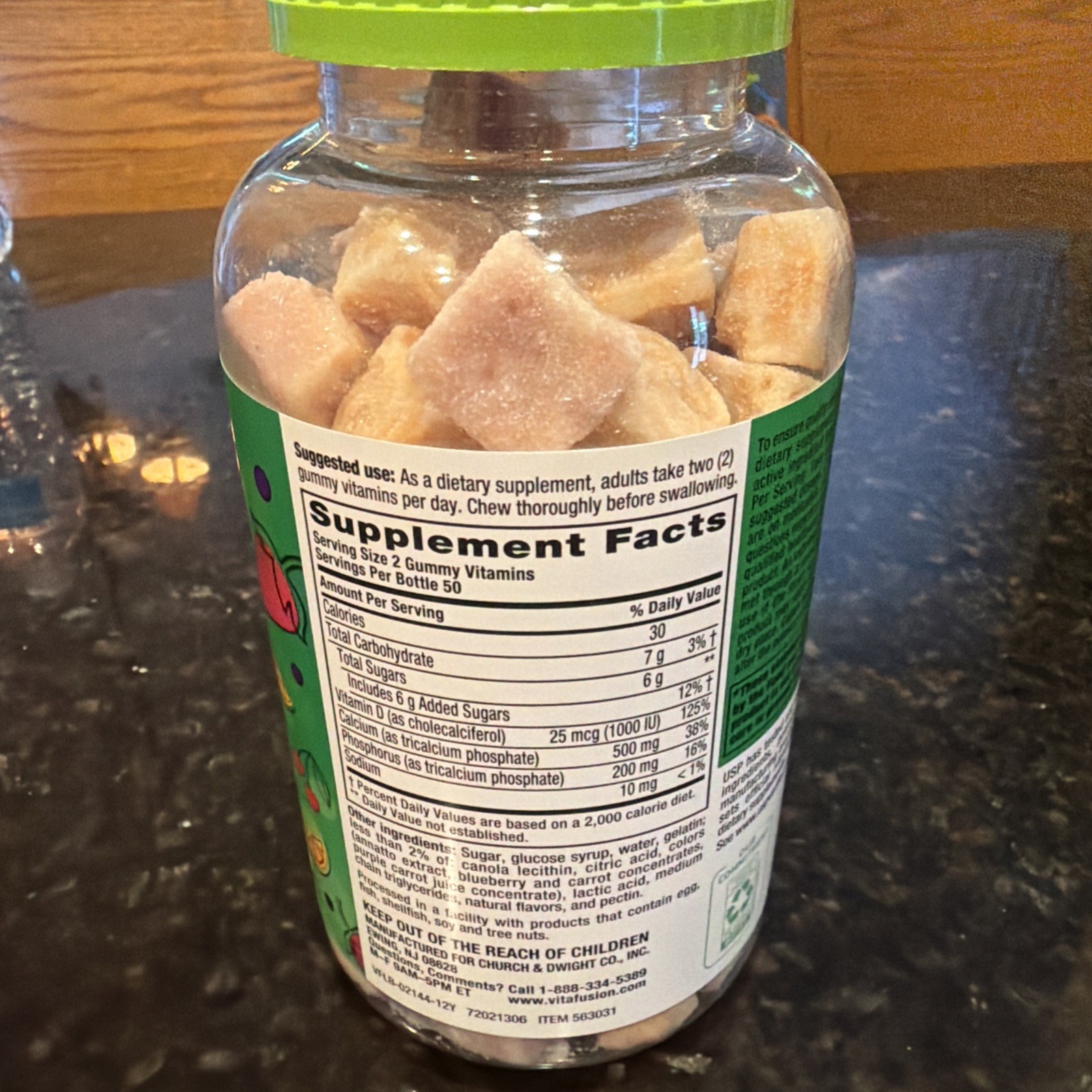 vitafusion calcium 500mg +D3 25 mcg gummies 100 ct Exp 11-26