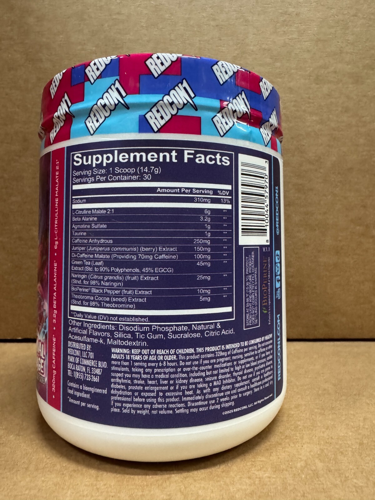 REDCON1 TOTAL WAR Pre Workout Carnival Carnage 30 Serving Energy Focus Free Ship