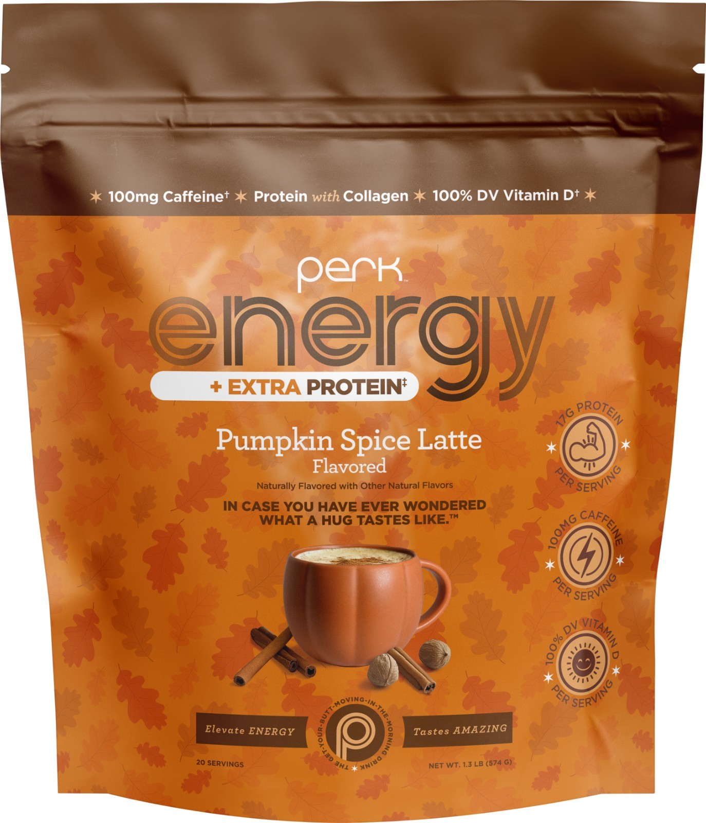 Perk Energy + Extra Protein Powder (Pumpkin Spice Latte) 1.3 LB