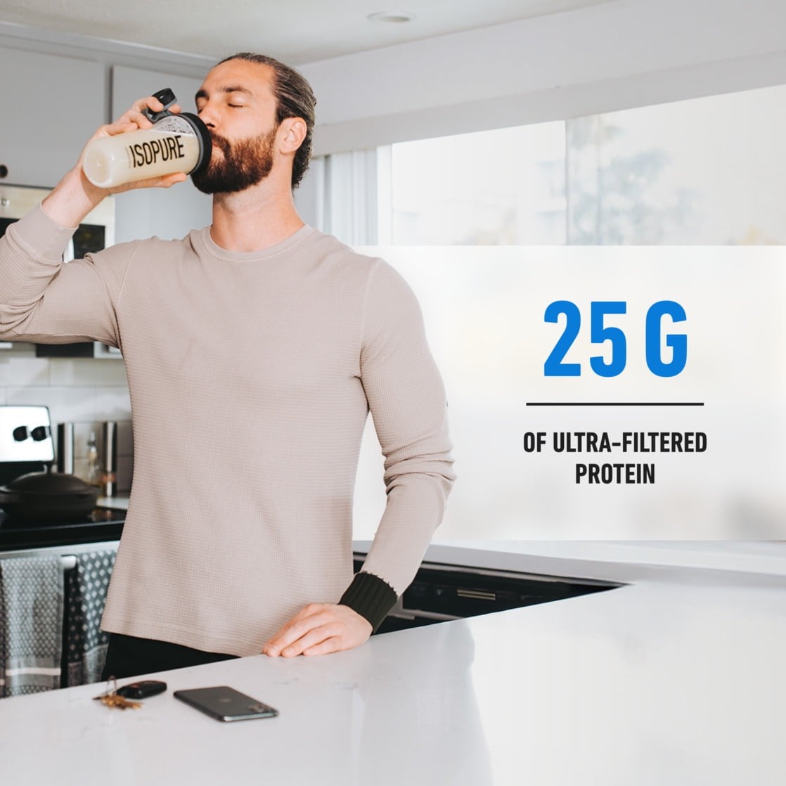 Zero Carb 100% Whey Protein Isolate Powder, Creamy Vanilla, 25G Protein
