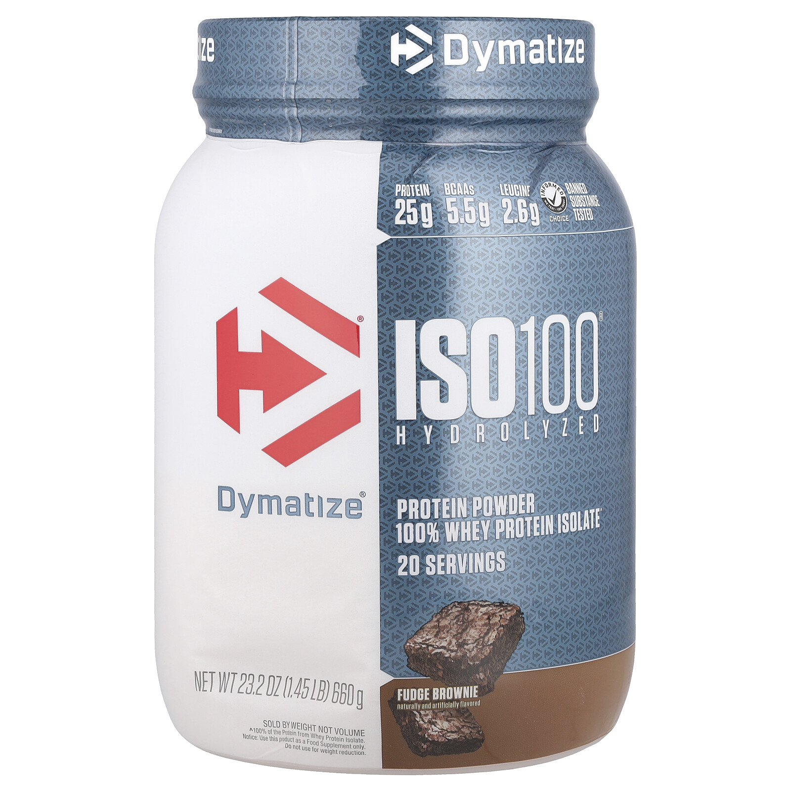 ISO100® Hydrolyzed, 100% Whey Protein Isolate, Fudge Brownie , 1.45 lb (660 g)