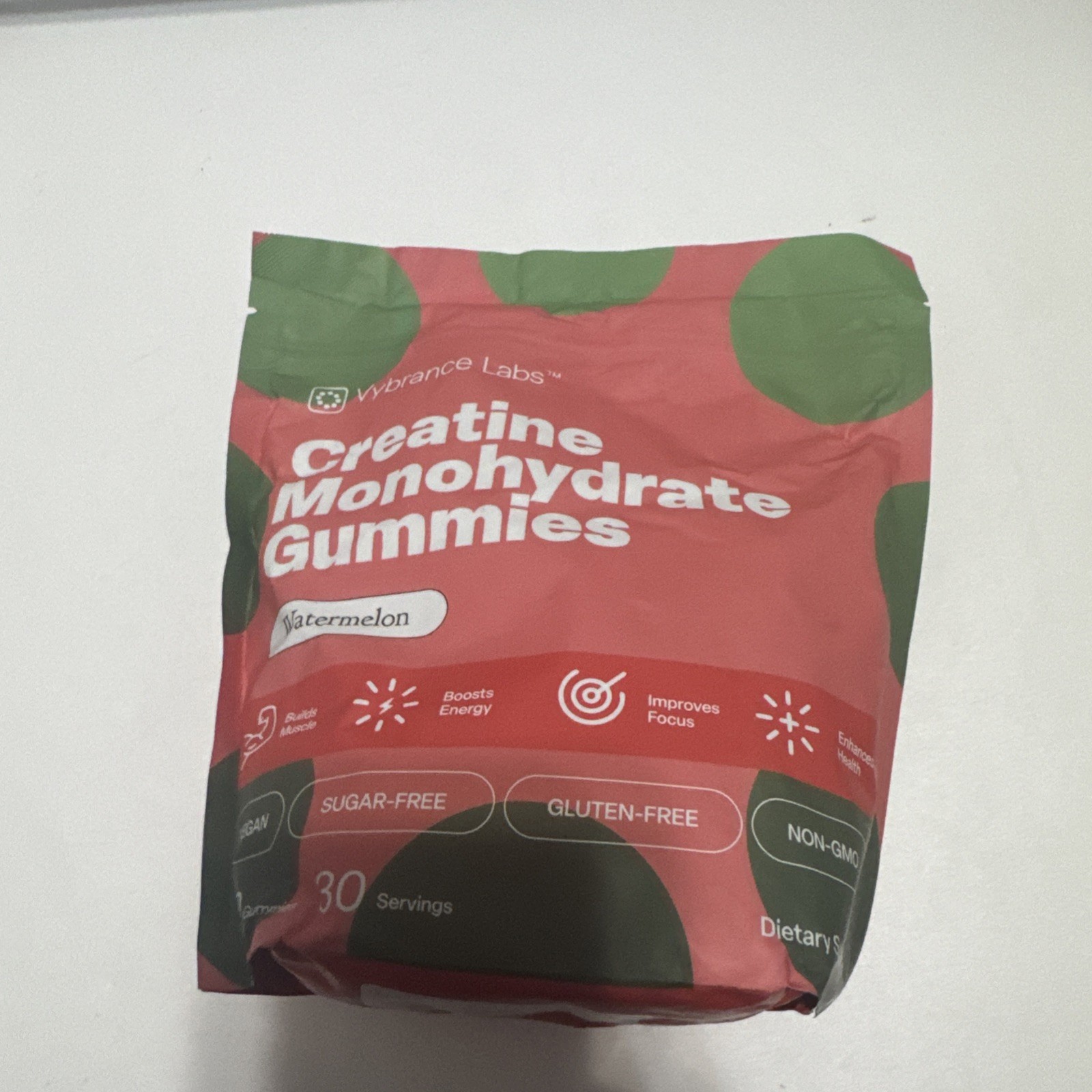 Vybrance Labs Creatine Monohydrate Gummies Green Apple Vegan (Lot of 3)