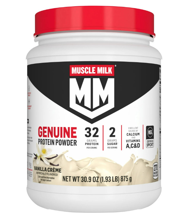 Muscle Milk Genuine Protein Powder, Vanilla, 1.9 lb, 32g Protein