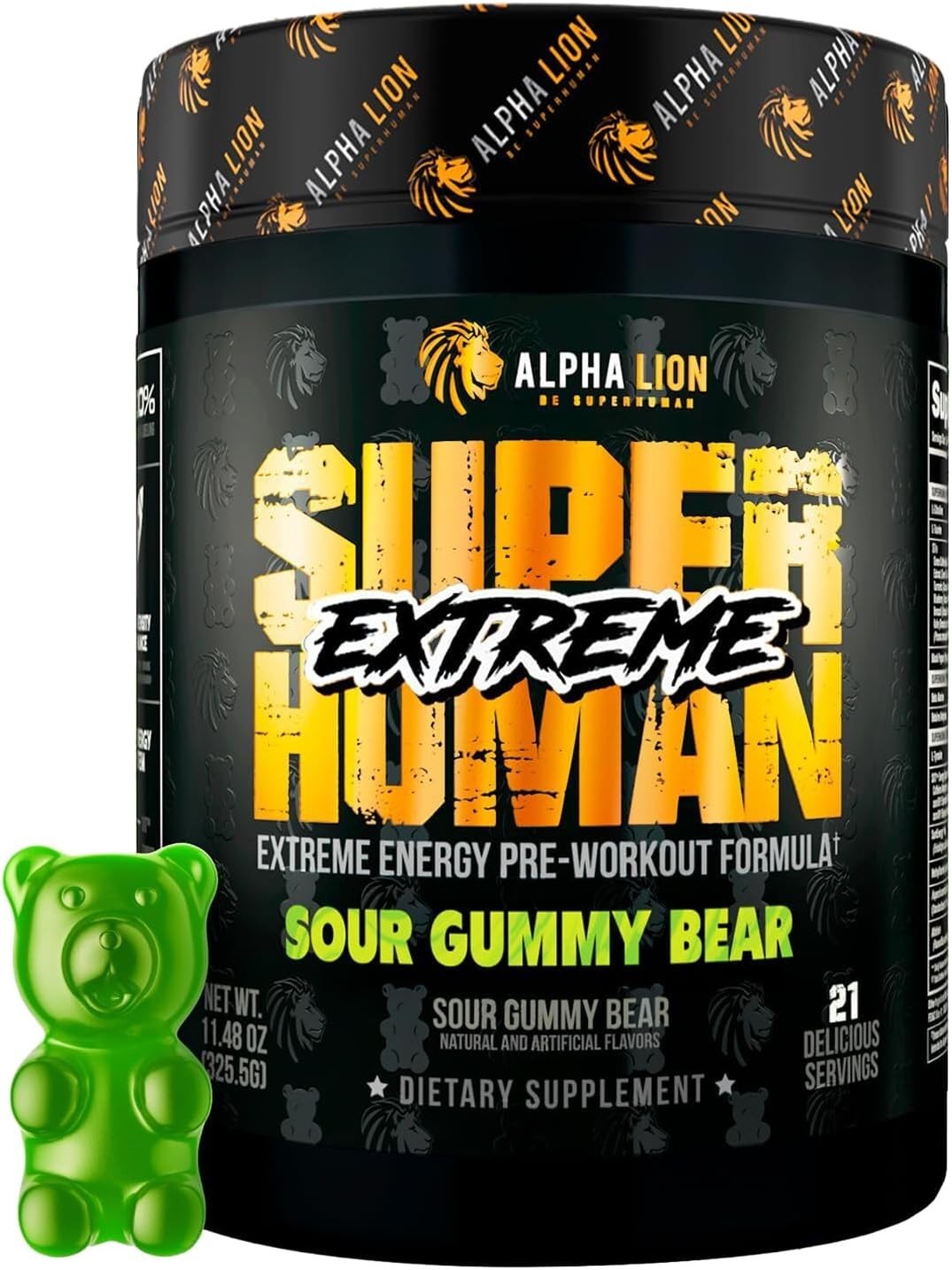 Alpha Lion Superhuman Extreme Energy Pre-Workout Hulk Juice 21 Full Servings New