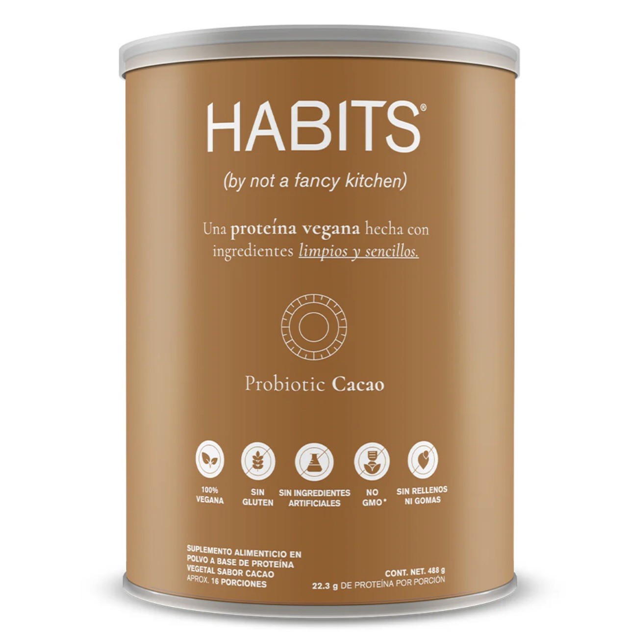 HABITS Vegan Protein Powder Probiotic Cacao 488g Not A Fancy Kitchen Gluten Free