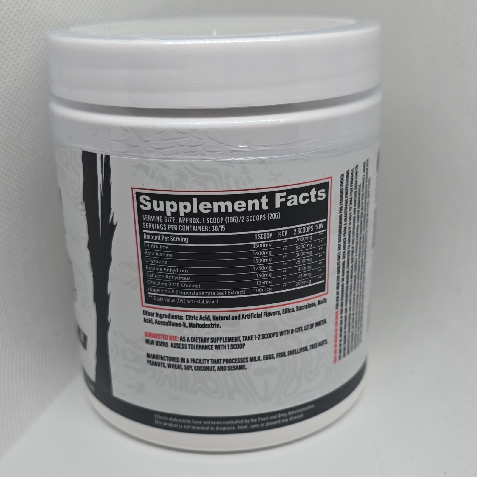 Huge Supplements Pre-Workout Powder Strawberry Kiwi L-Citrulline Beta Alanine