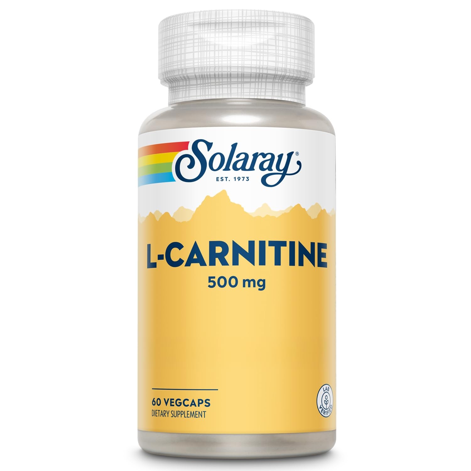 Solaray L-Carnitine 500 Mg Form Amino Acid Lab Verified Gmp Facility 60-Day