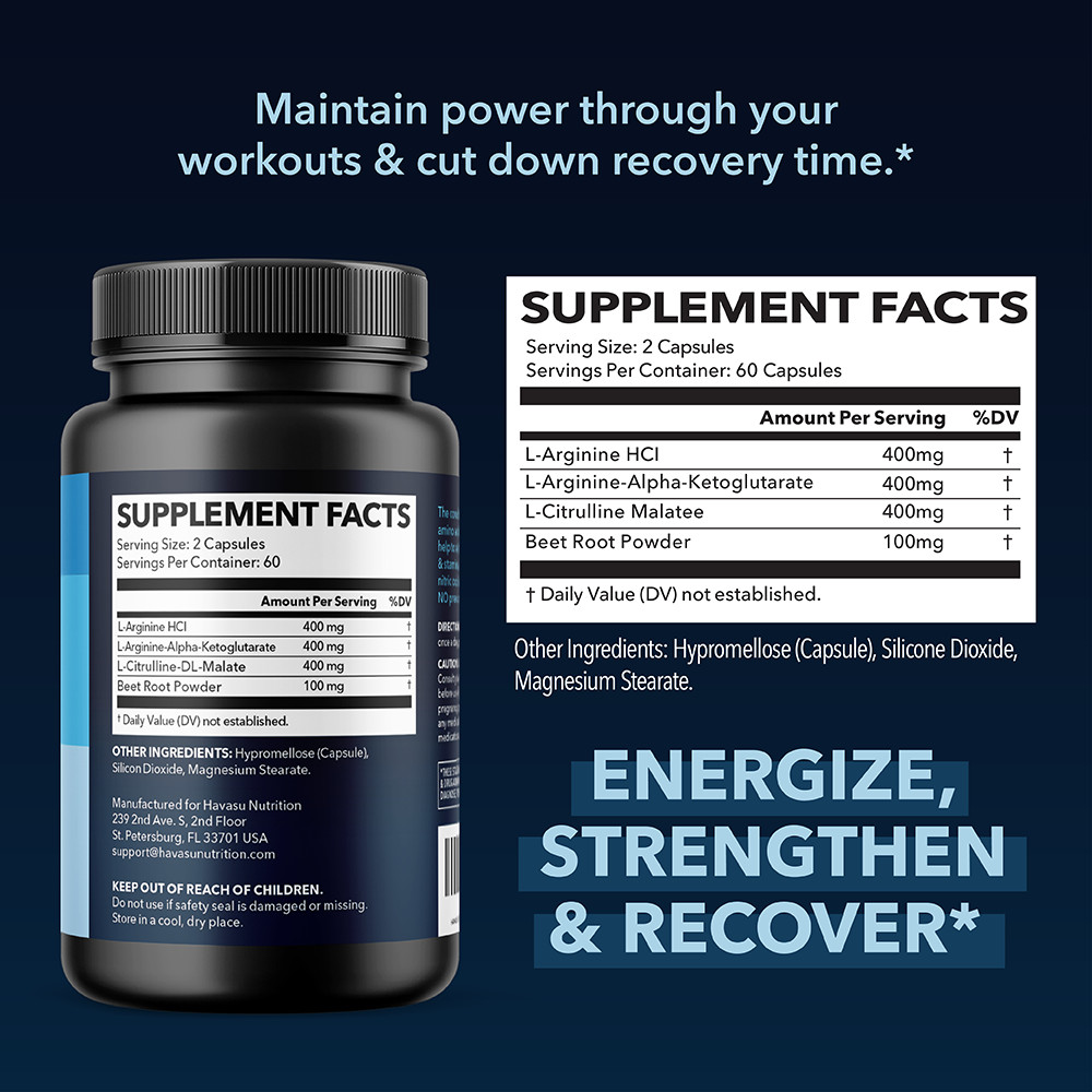 L-Arginine Capsules | Ultimate Performance & Endurance Supplement, 120 Count