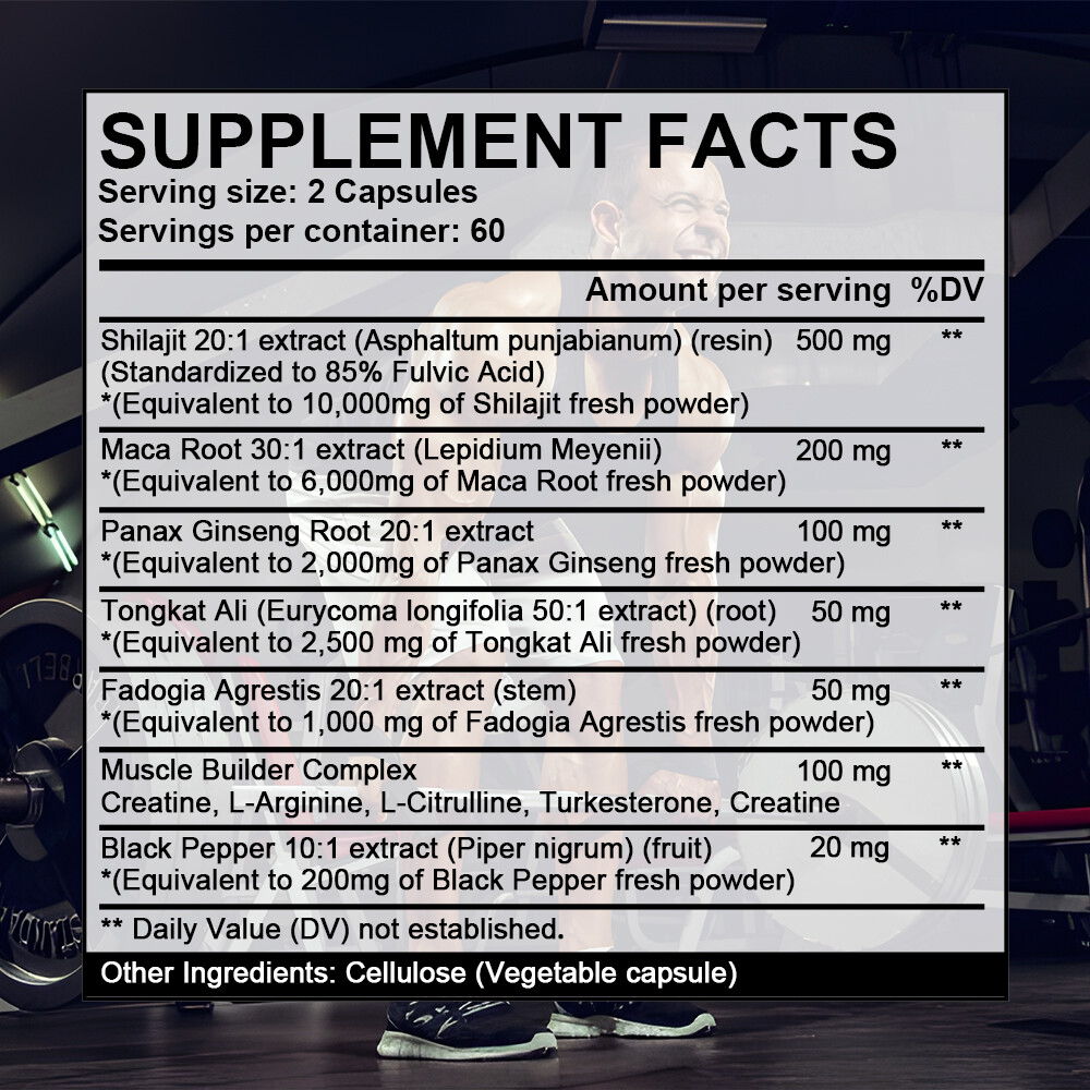 SHILAJIT Maca Root Panax Ginseng extract Muscle Health Energy&Performancesupport