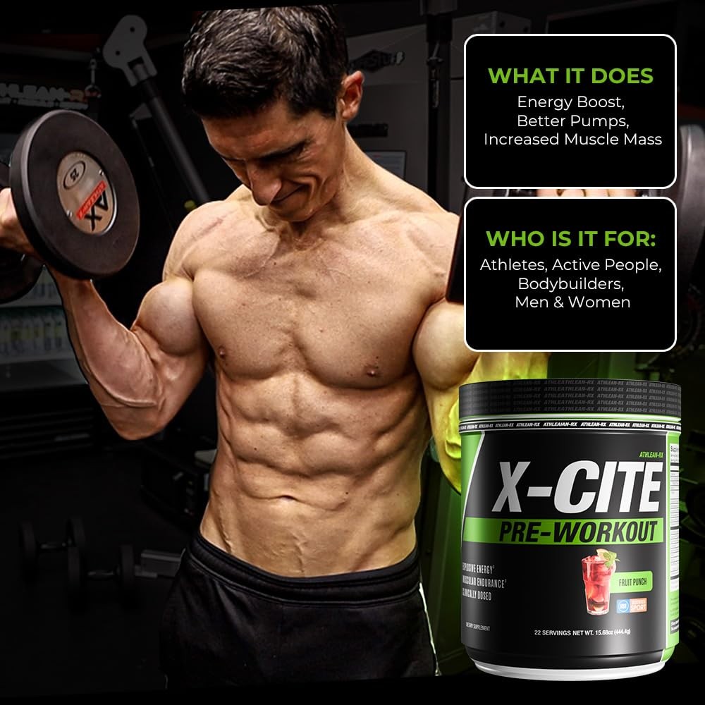 X-CITE Pre-Workout by ATHLEAN-X – Enhanced Formula 15.61 Ounce (Pack of 1)
