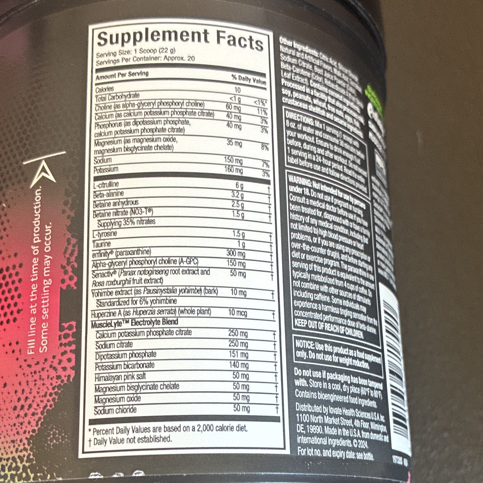 MuscleTech Euphoriq V2 Pre-Workout Powder Strawberry Kiwi 15.4 oz 09/30/26
