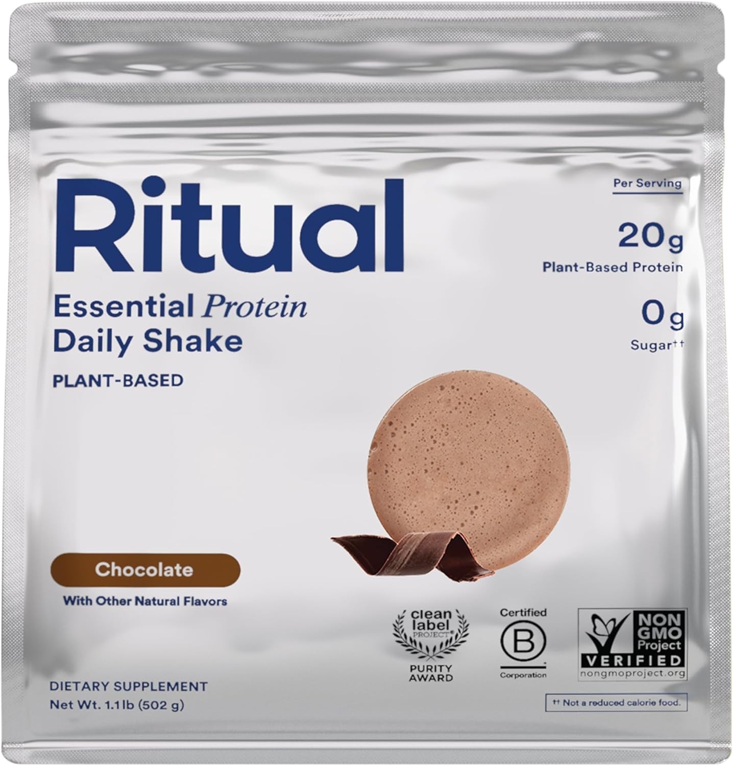 Vegan Pea Protein Powder 1 Lb Chocolate 20g Protein BCAA Amino Acid Sugar-Free