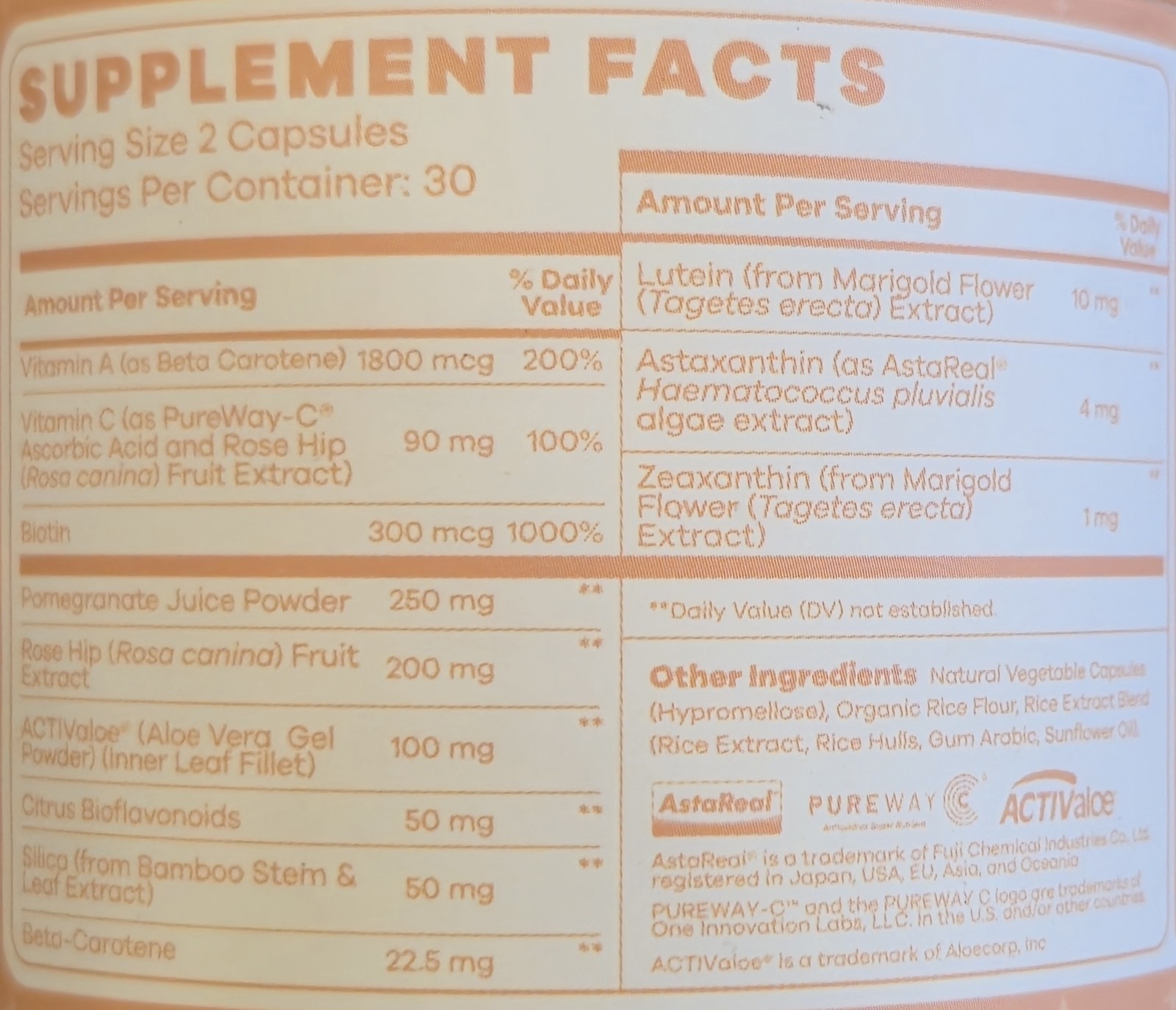 BEAM NATURAL BEAUTY Skin Hair & Nails 60 Capsules ( 30 Servings) BEST BY 02/26