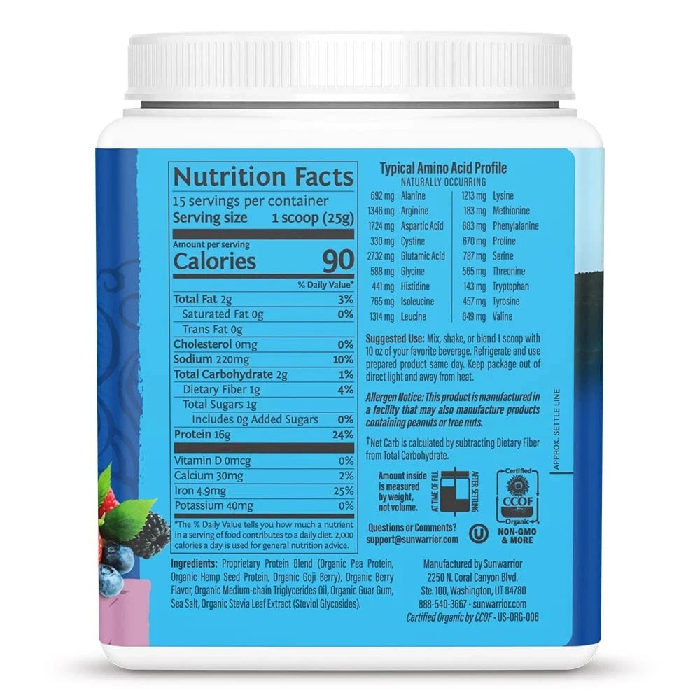 Vegan Protein Powder with BCAA | Organic Hemp Seed Protein Gluten Free Non-GM…