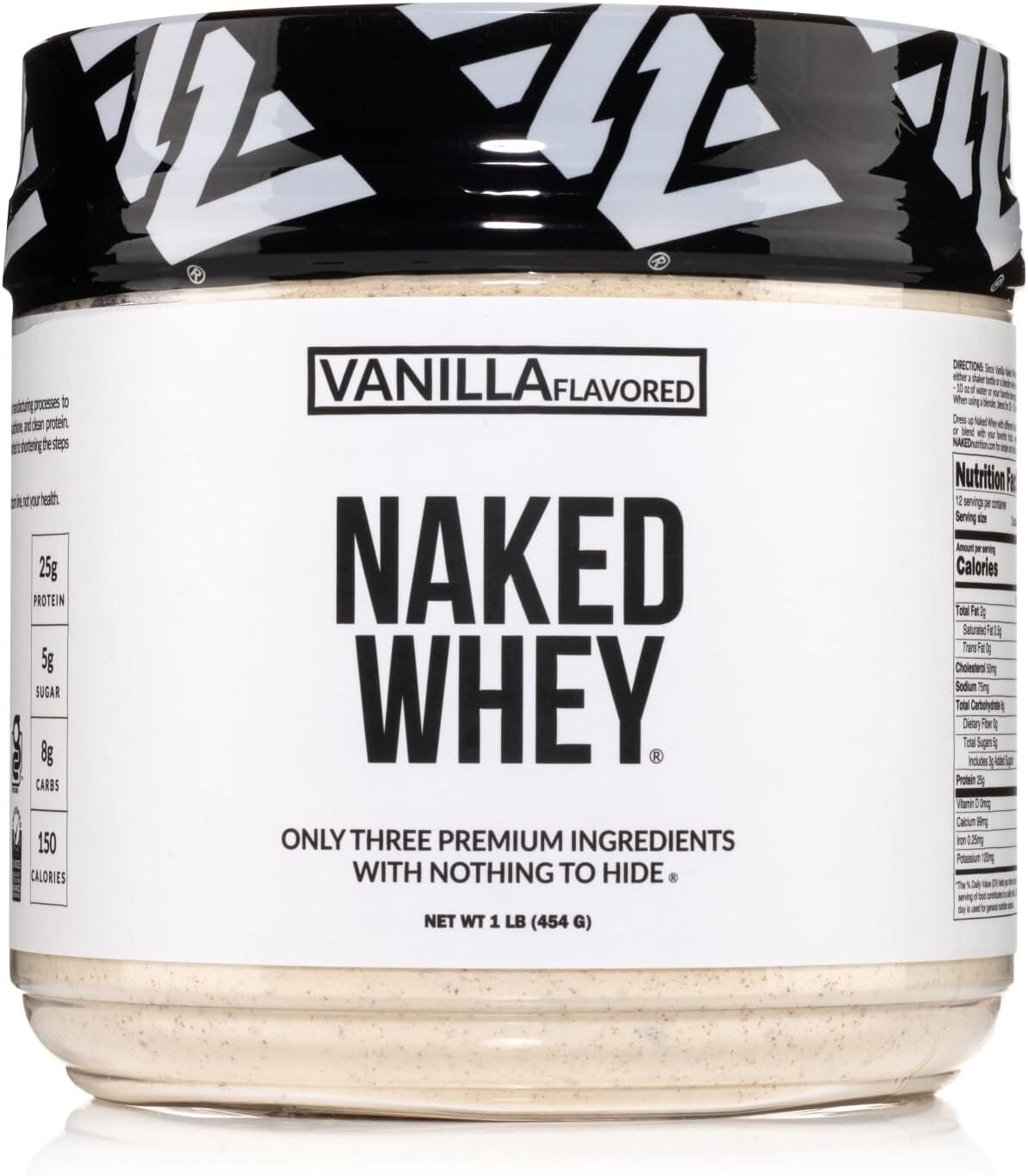 Naked Vanilla Whey Protein 1Lb – 3 Ingredients, All-Natural Grass-Fed Formula