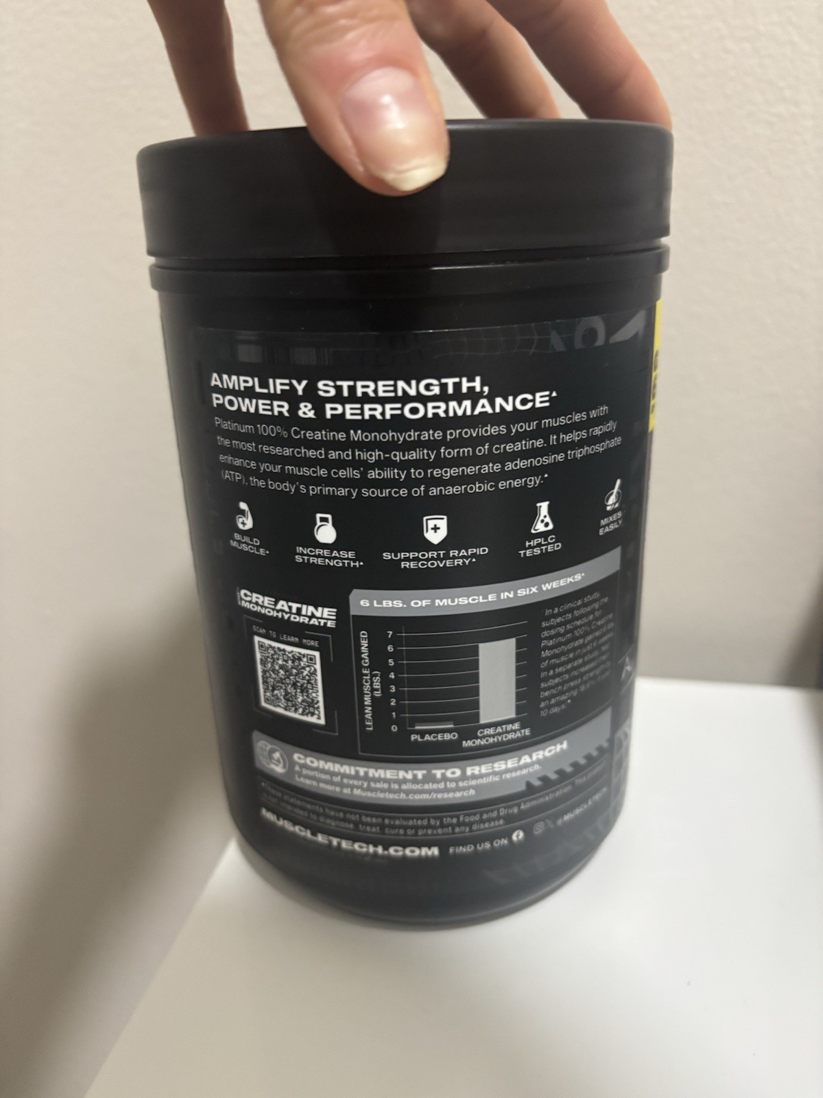 MuscleTech Platinum Micronized Creatine Monohydrate Red Berry 5g 14.08 oz