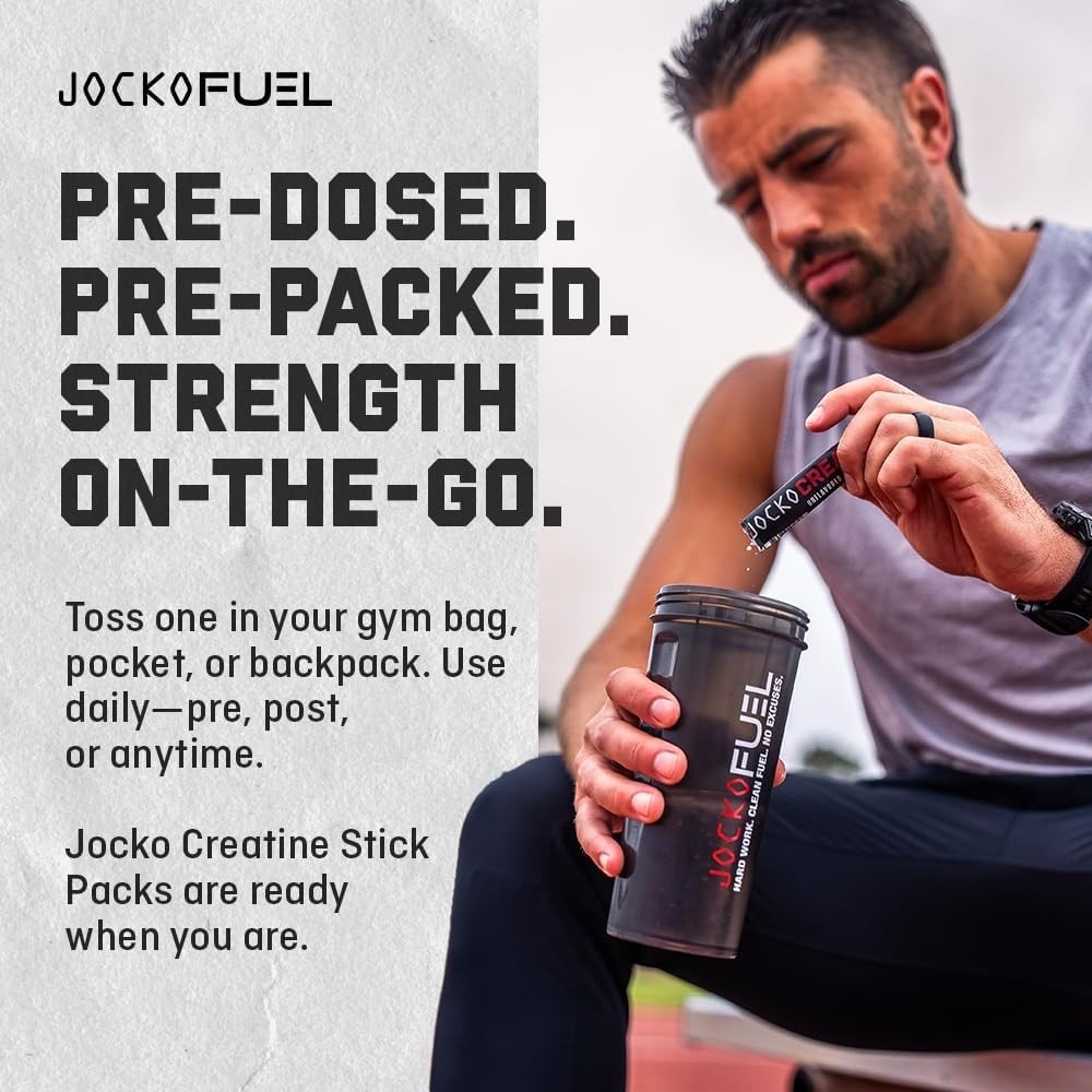 Jocko Fuel Creatine Monohydrate Stick Packs 30 Servings Unflavored Muscle Growth
