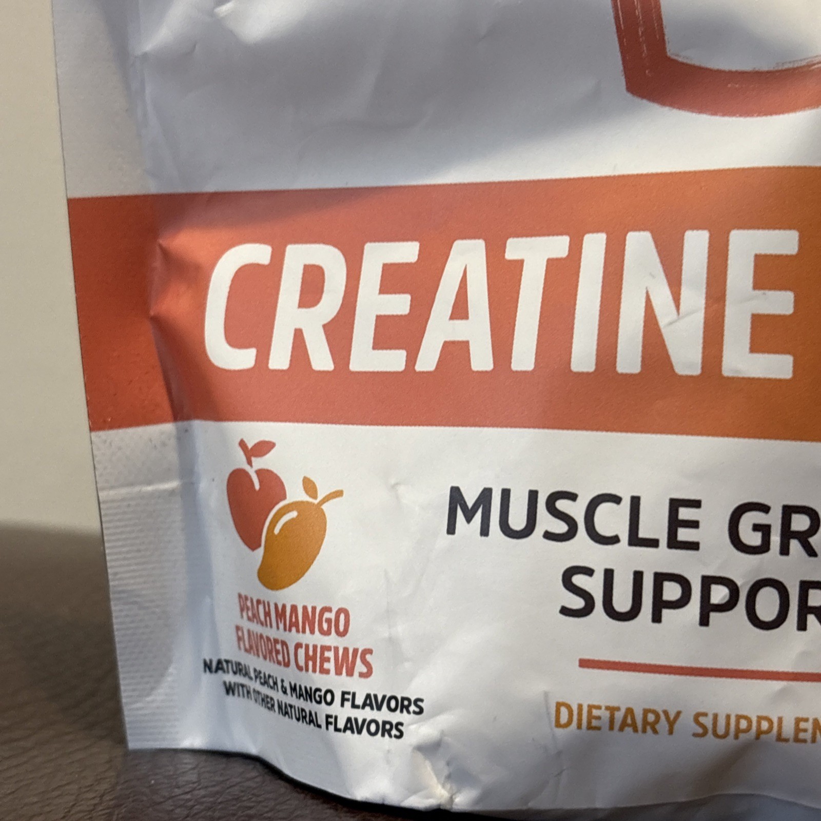Zhou, Creatine Chews, Muscle Growth Support, Peach Mango, 60 Chews, EXP 12/2026