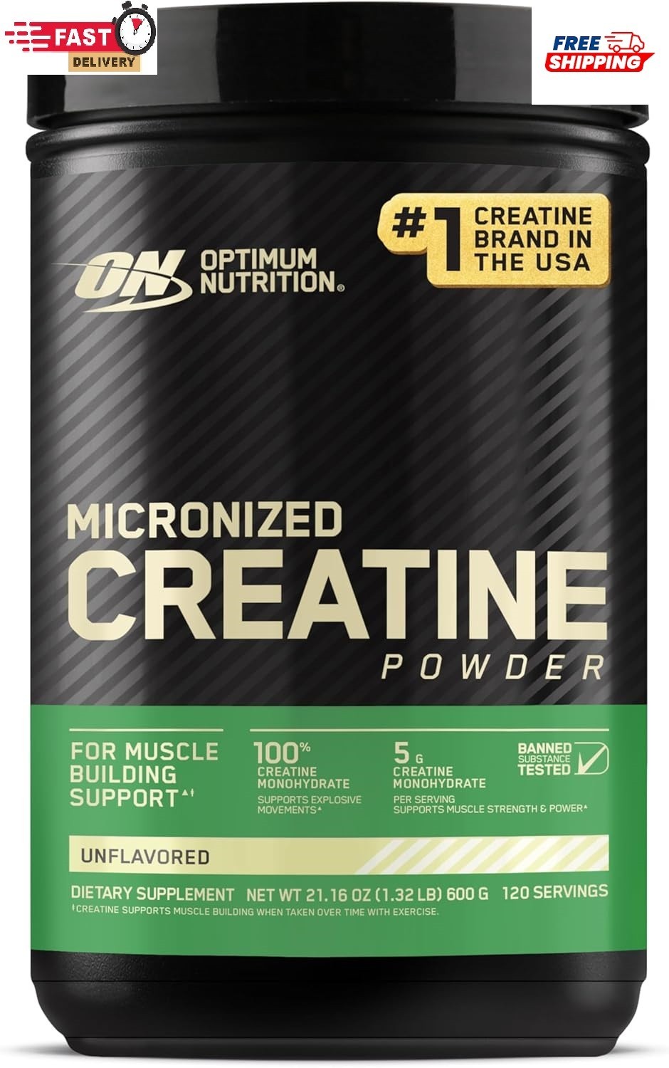 Optimum Nutrition Creatine, Micronized Creatine Monohydrate Powder, 120 Servings