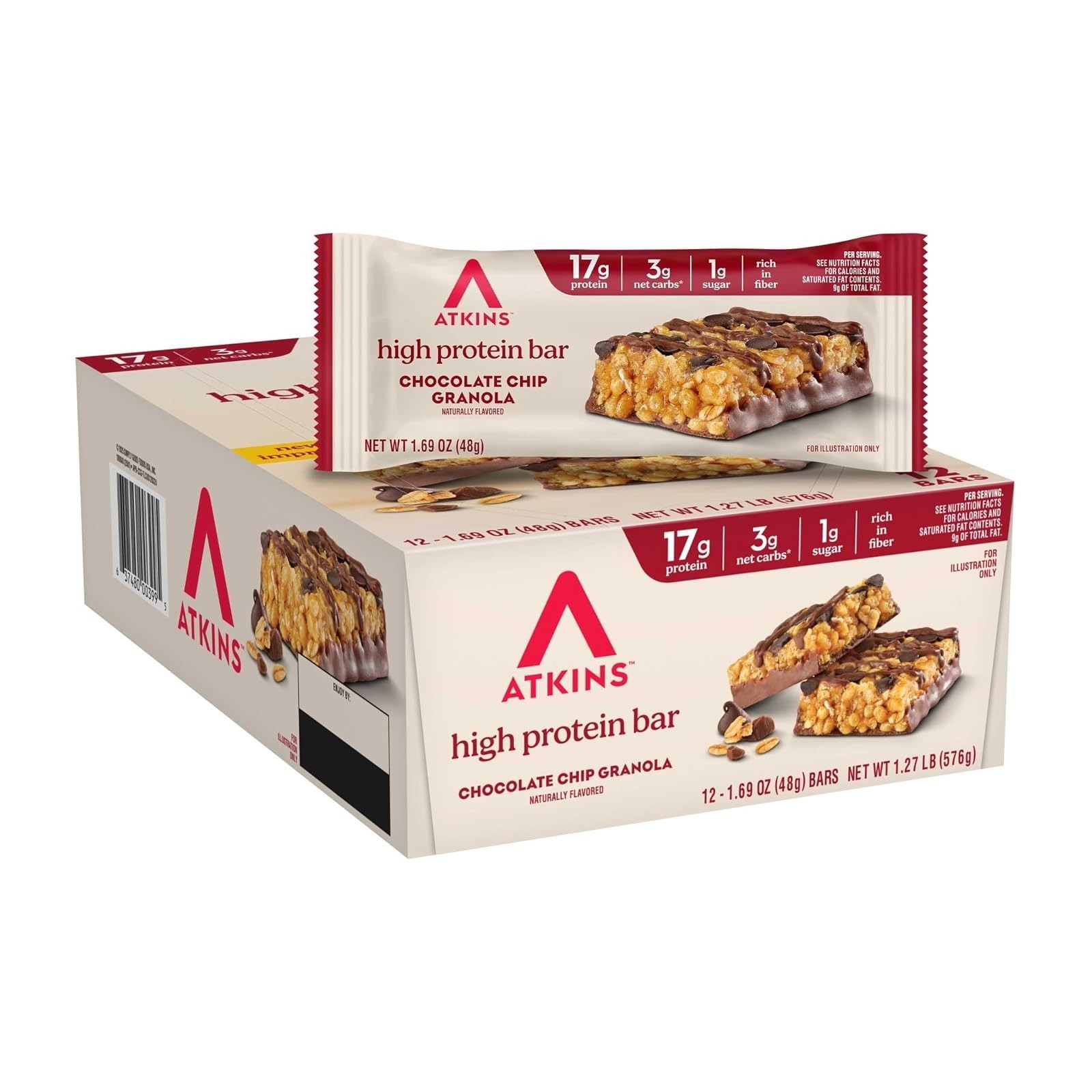 Atkins Chocolate Peanut Butter Pretzel Protein Bar – 16g Protein, Keto Friendly