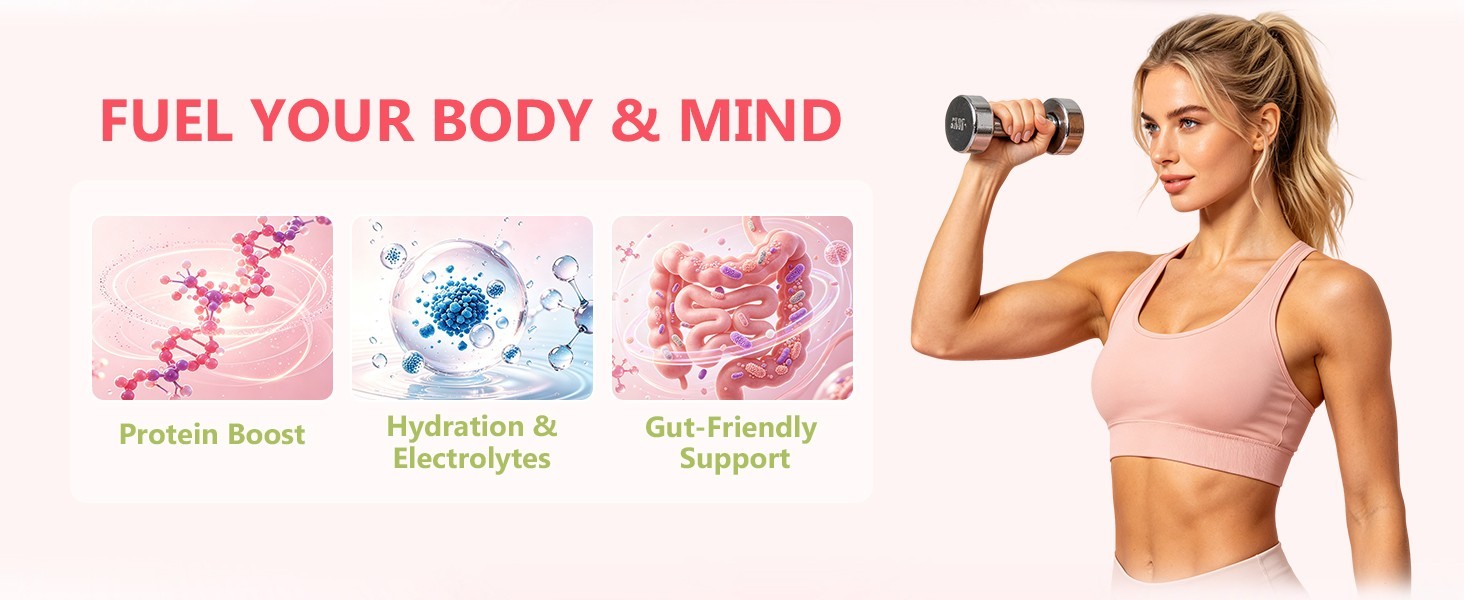 Clear Protein, Whey Protein Isolate with Collagen Peptides and Digestive Enzy…