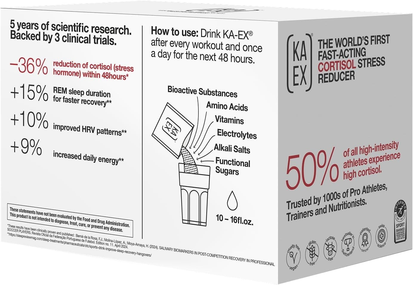 KA EX Cortisol Stress Reducer+ Powder 24-Pack Post-Workout Recovery Electrolyte