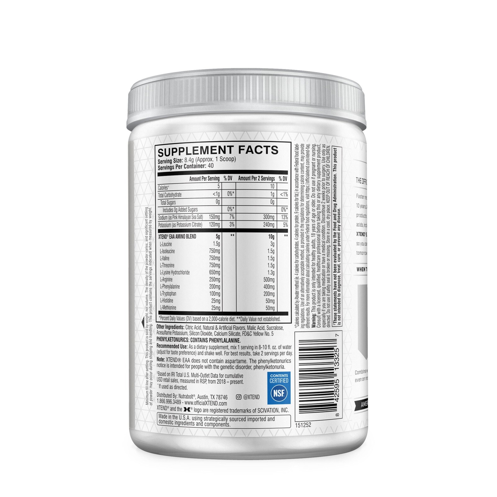 Essential Amino Acids Zero Sugar – Lemon Lime (40 Servings)
