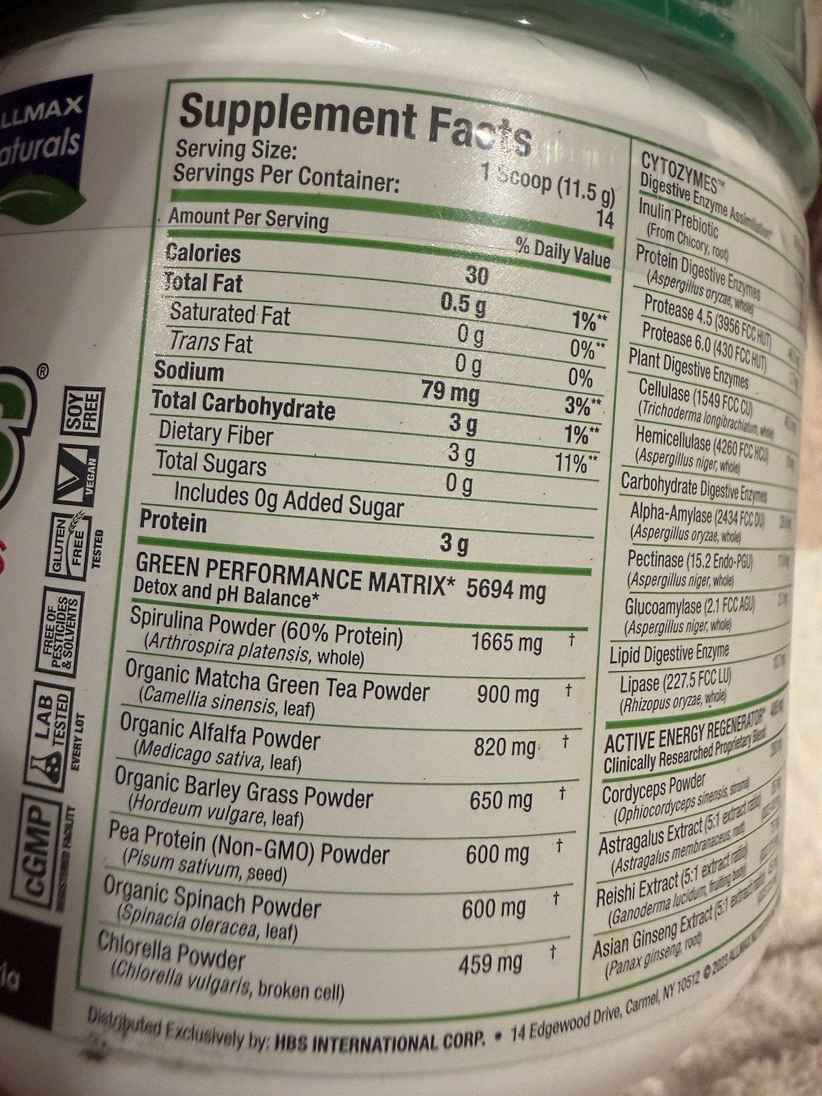 ALLMAX CytoGreens Super Greens Powder – Spirulina, Spinach, Barley (chocolate)