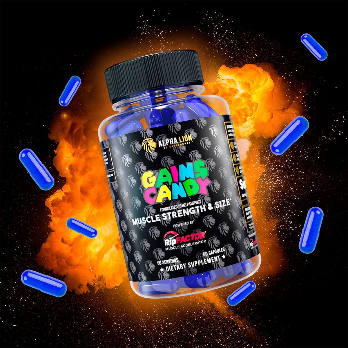 Alpha Lion Gains Candy, Workout Performance & Endurance, 60 Capsules (RipFactor)