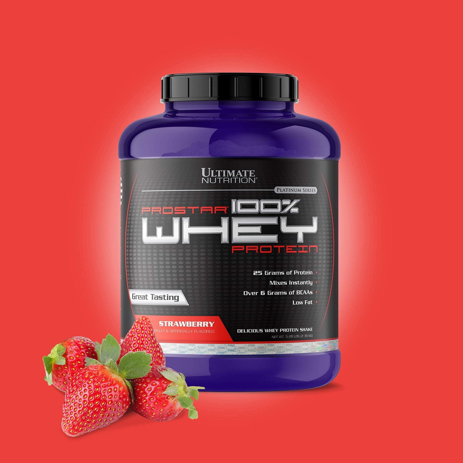 Prostar Whey Protein Powder 25 gm of Protein 80 Servings, Strawberry, 5.28 lbs