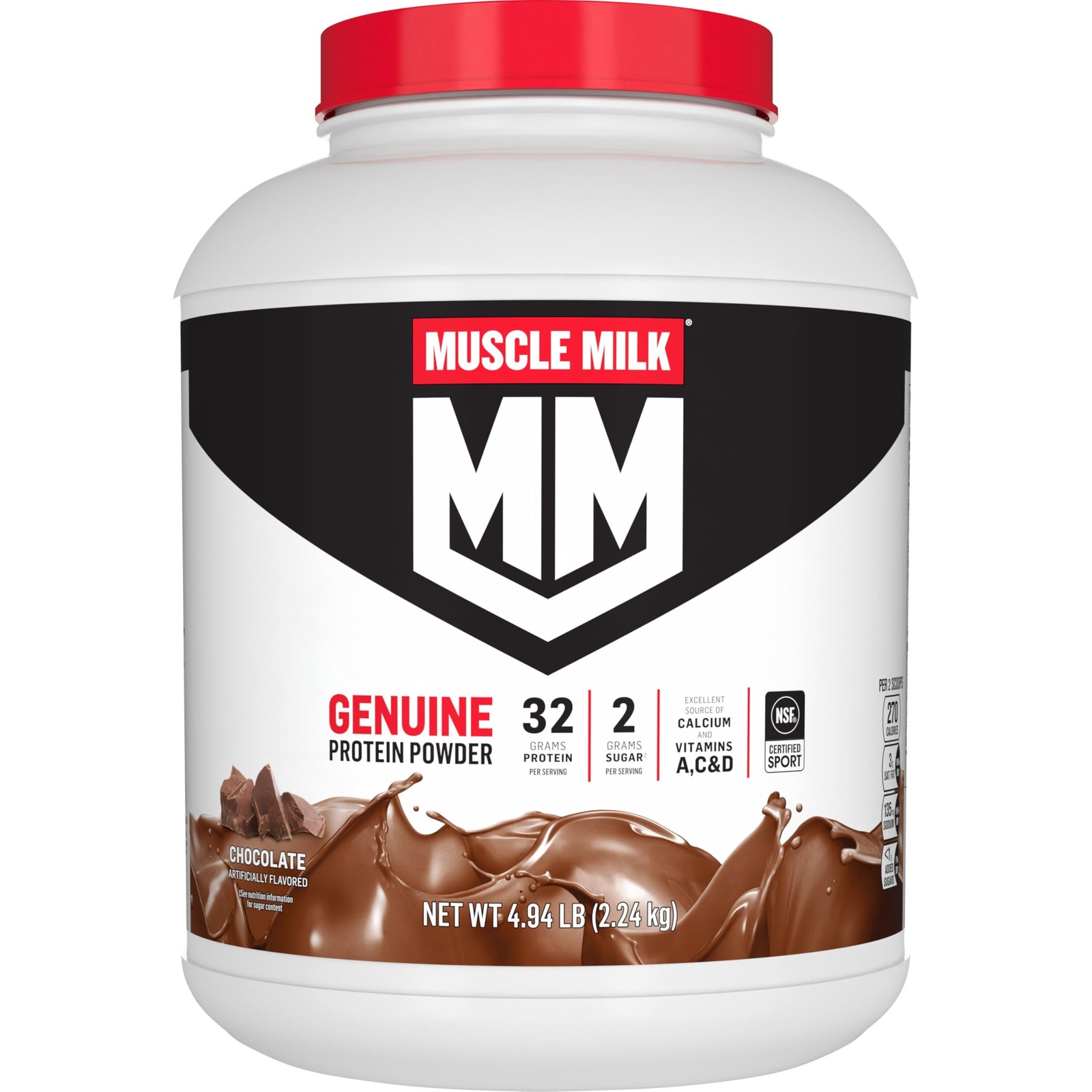 Muscle Milk Genuine Protein Powder, Chocolate, 4.94 Pound (Pack of 1)