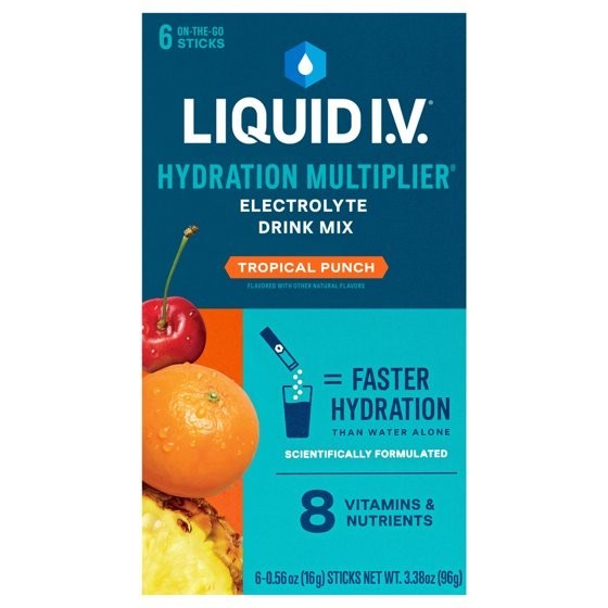 Liquid I.V. Tropical Punch Hydration Multiplier Electrolyte Drink, 0.56oz – 6ct