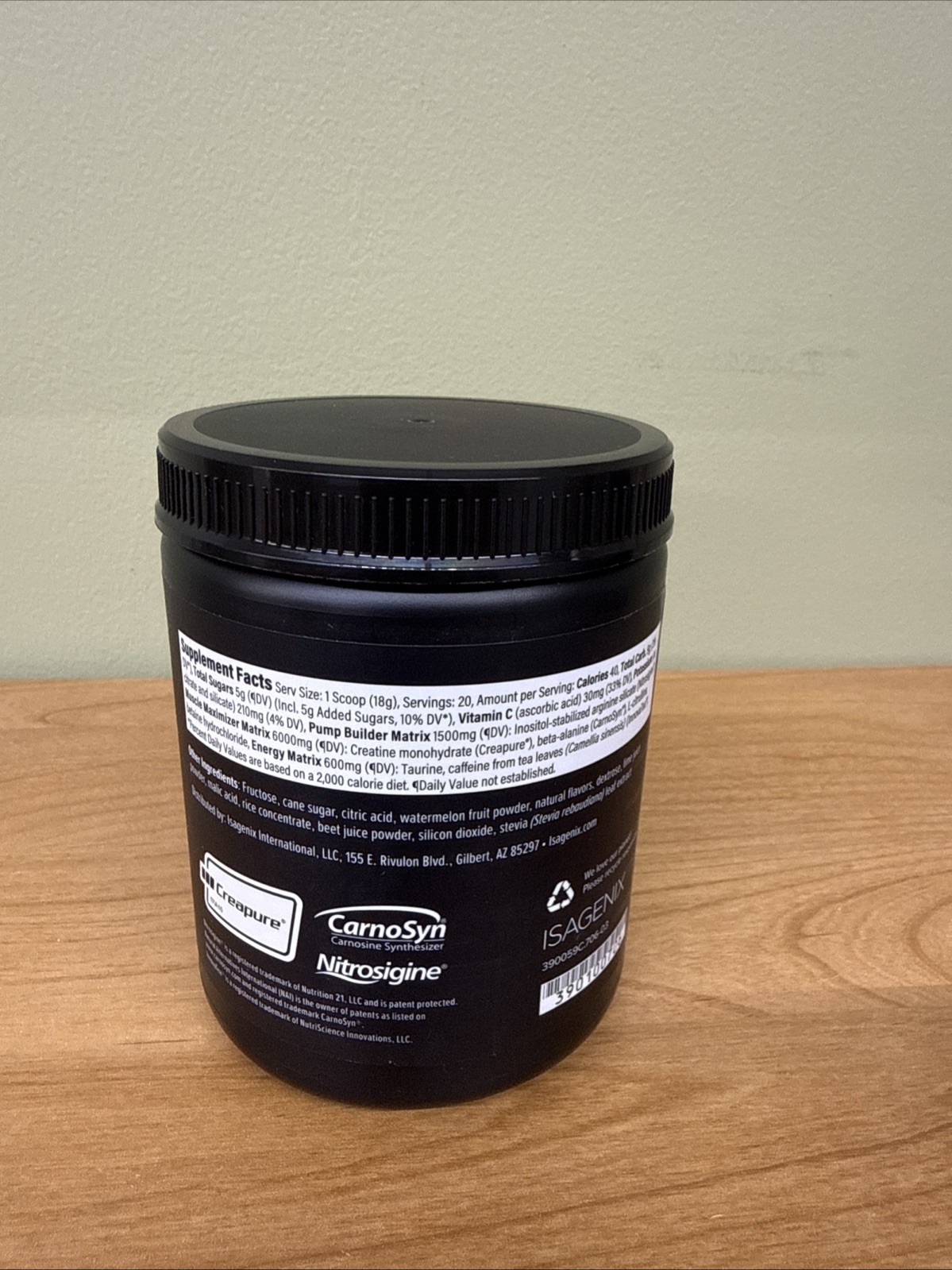 Isagenix Amped Nitro Performance Booster Watermelon Flavor 12.7oz Free Shipping