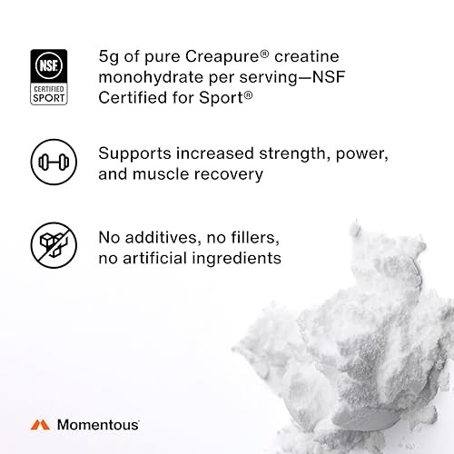 Momentous Creatine Monohydrate Powder Lemon 15 Servings