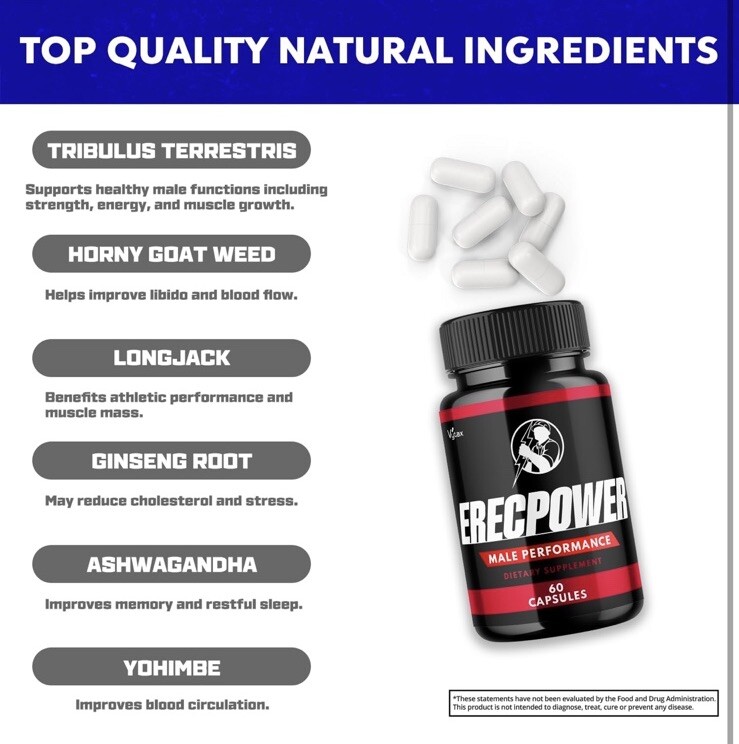 8/26 Erecpower for Men Advanced All Natural Formula Male Erectile Stamina Pills