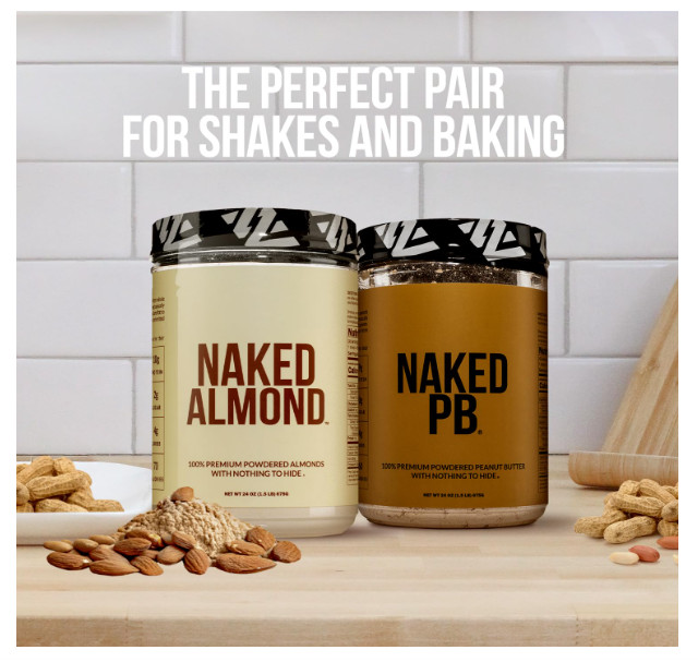 Naked PB 1.5 LB Powdered Peanut Butter – Vegan, No Salt/Sugar, 45 Servings