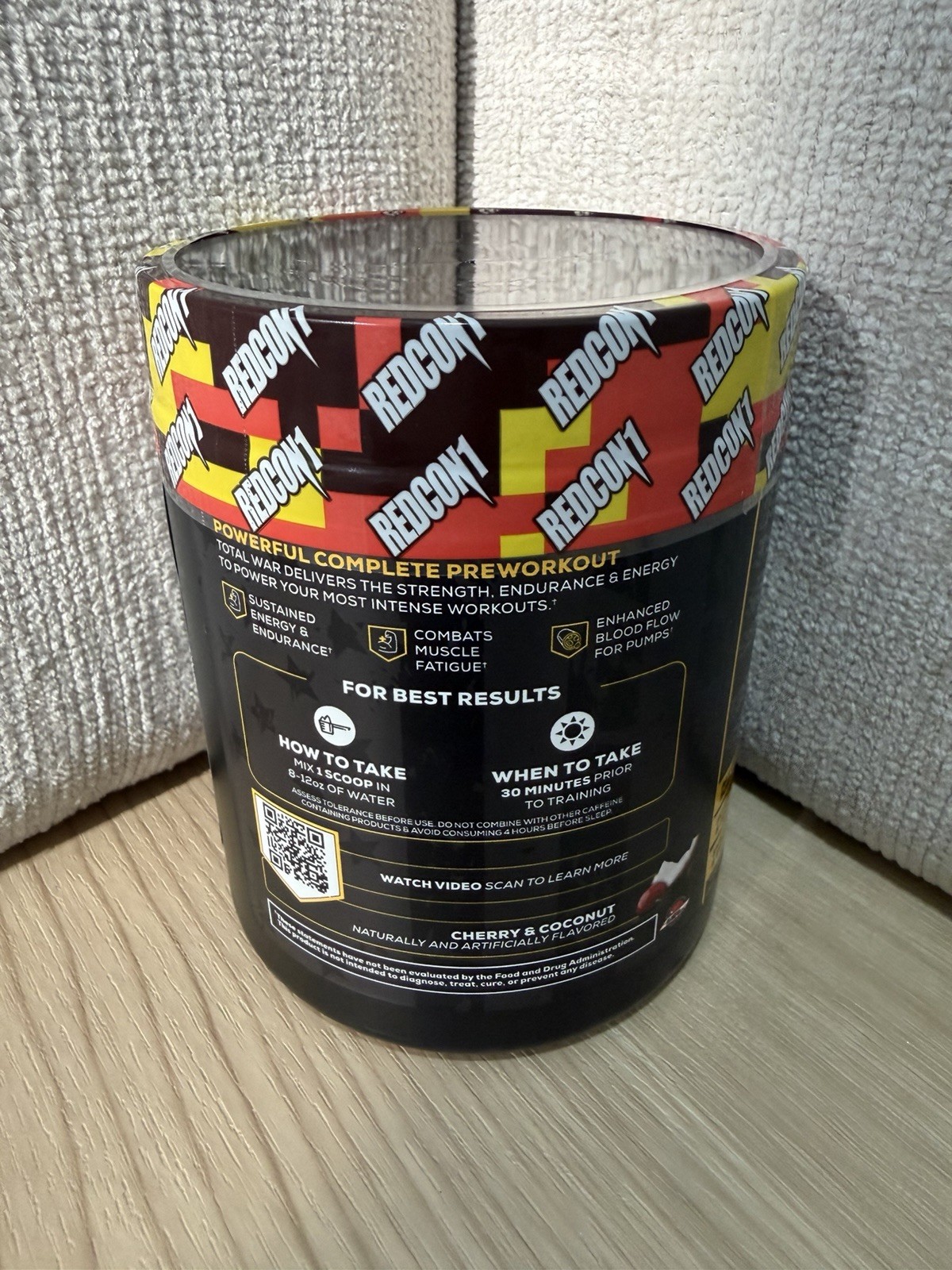 REDCON1 Total War Pre-Workout Powder Cherry & Coconut 30 Servings 15.66 oz
