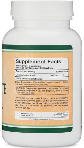 Creatine Pills 1,000Mg per Serving (120 Creatine Capsules) Free Shipping! NEW!..