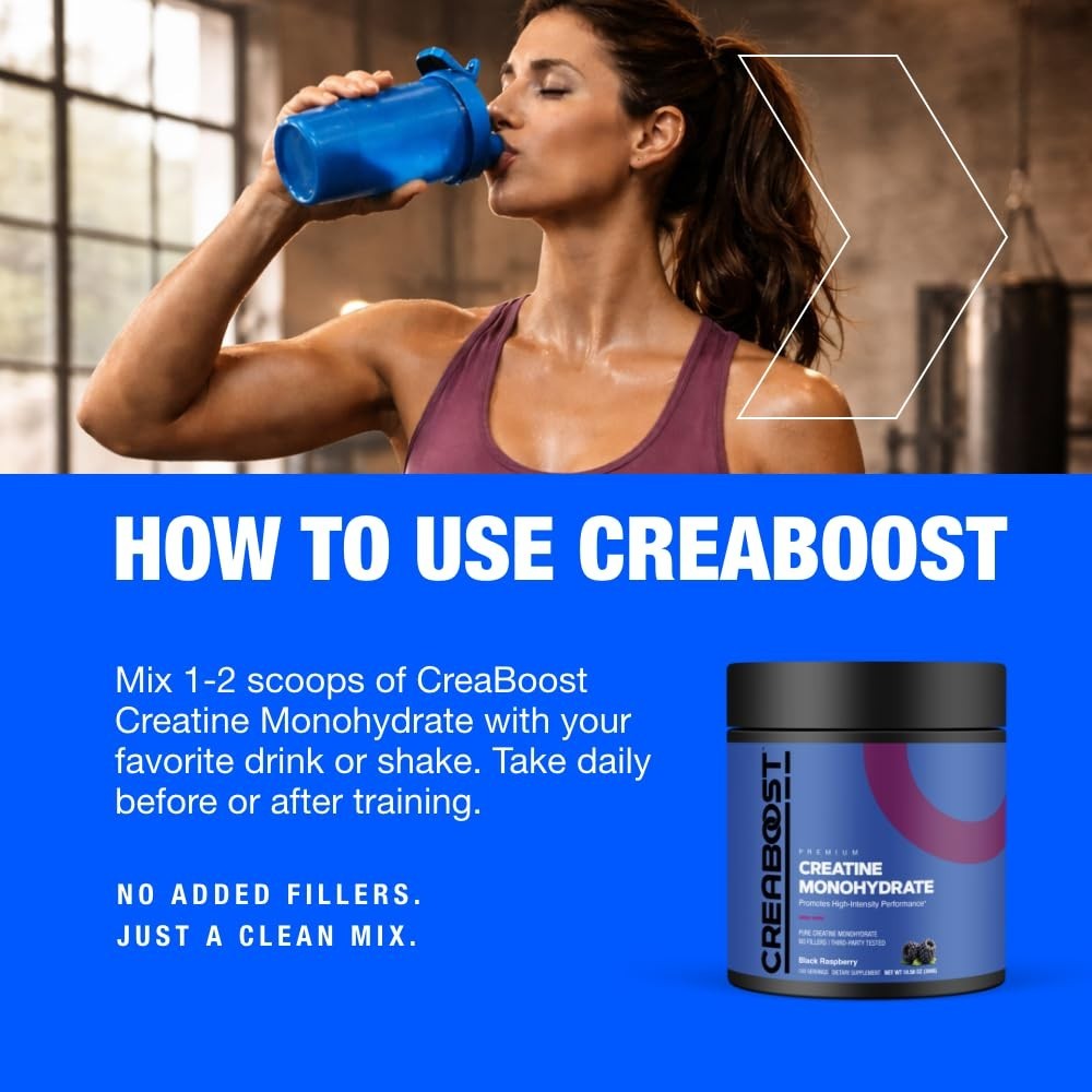 High-Purity Creatine Monohydrate Powder – Black Raspberry Flavor, Muscle Growth