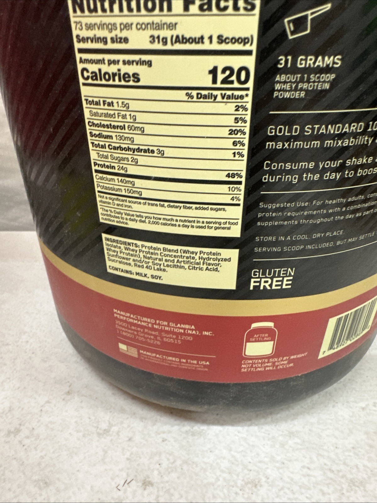 OPTIMUM NUTRITION GOLD STANDARD 100% WHEY™ PROTEIN 5LB Muscle Support & Recovery