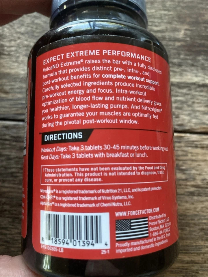 VolcaNO Extreme Pre Workout Nitric Oxide Booster & Muscle Builder Enhanced Focus