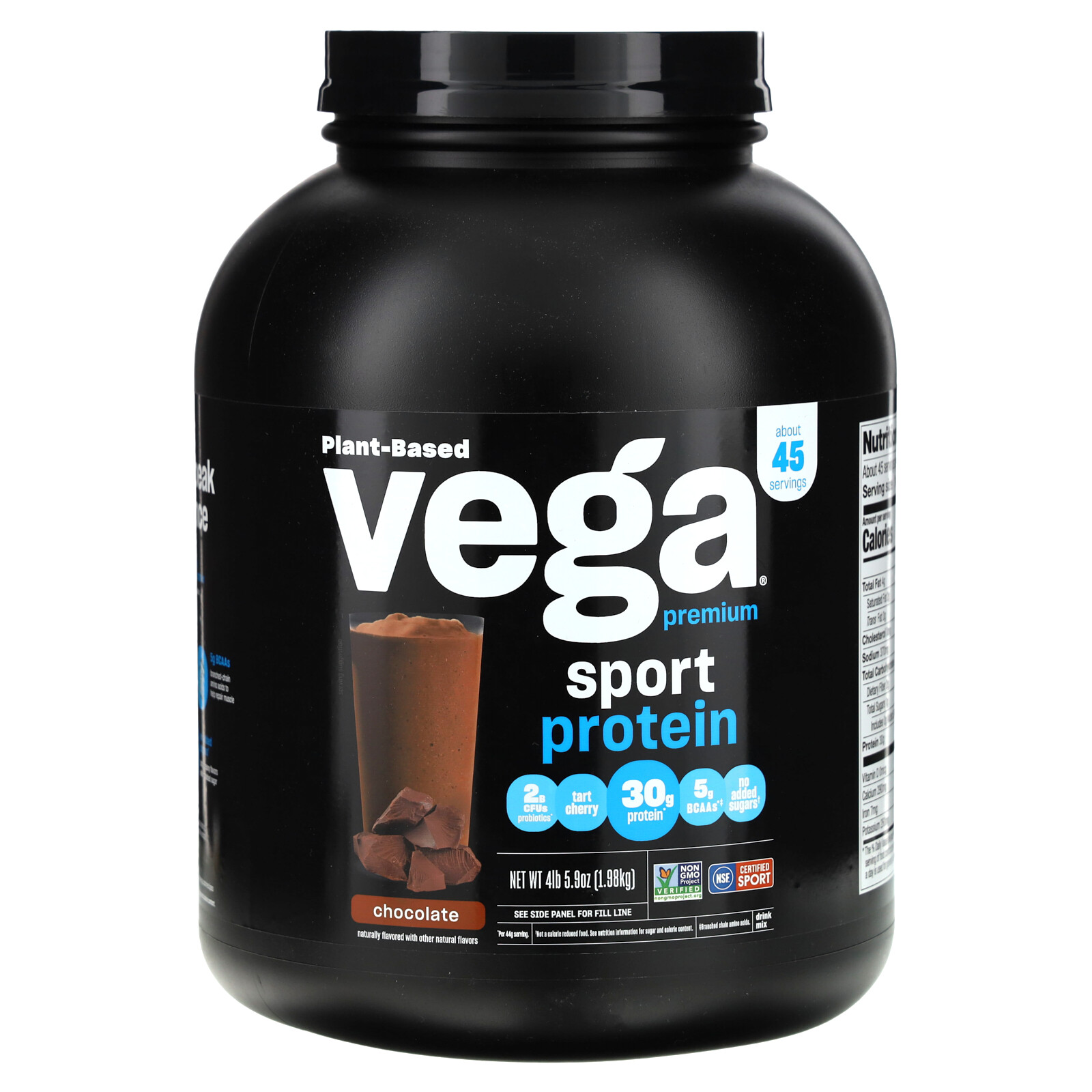Vega Sport Protein Chocolate Flavored 4 lb 5 9 oz 1 98 kg Gluten-Free, Informed