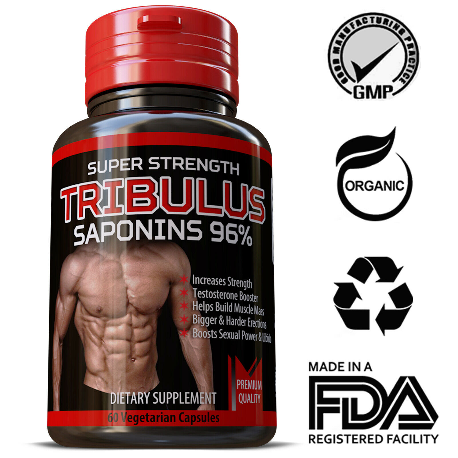 3 PACK of Tribulus Terrestris Workout Body 7500mg BUILD BIGGER MUSCLES 180 Pills