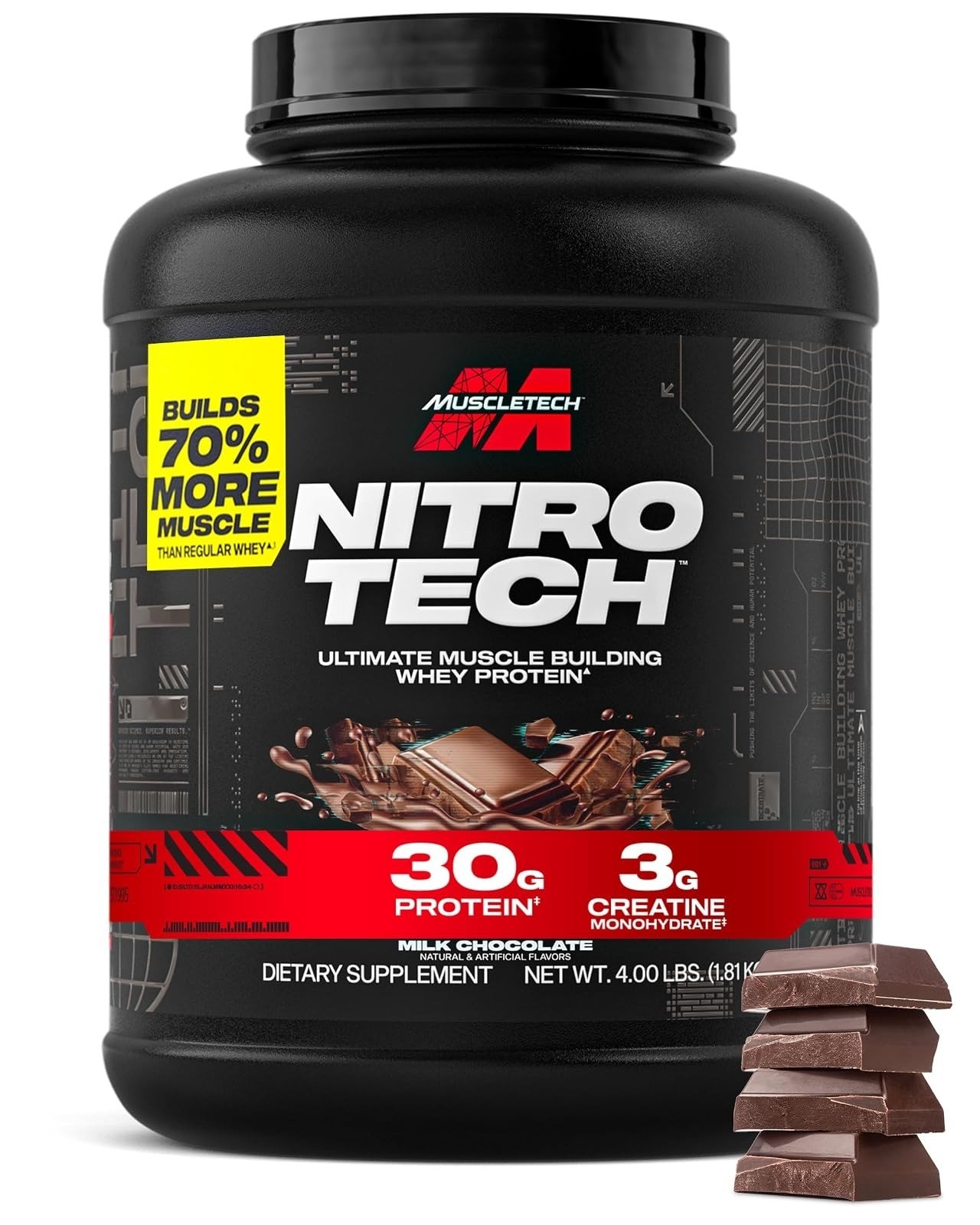 MuscleTech Nitro-Tech Whey Protein Powder Vanilla Cream 2.2 lb